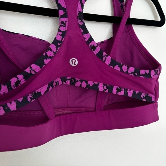 Lululemon Splendour Sports Bra Cheetah Ultra Violet Purple Size 10 Women’s - Picture 8 of 9